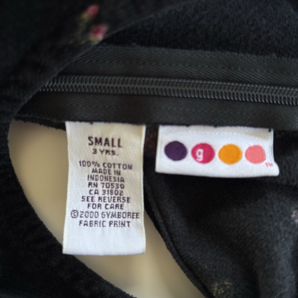 Vintage Gymboree 2000 Nutcracker Line Black Velvet Falling Roses Dress Size 3‎ Y - Picture 7 of 7